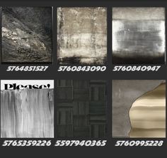 several different types of wall coverings in black and white