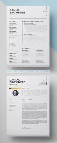 two professional resume templates on top of each other