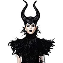 Check this out on Amazon Evil Queen Halloween Costume, Victorian Shawl, Maleficent Horns, Horns Costume, Queen Halloween Costumes, Crow Costume, Feather Cape, Maleficent Costume, Witch Cosplay