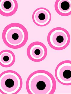 an abstract pink and black pattern with circles