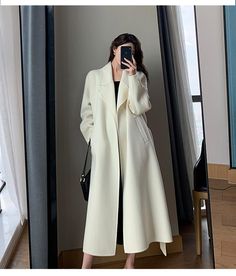 Elegant Long Wool Coat With Belt Solid · KoKo Fashion · Online Store Powered by Storenvy Jaket Motor, Jackets Oversized, Wool Overcoat, Long Coat Women