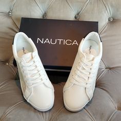 Nautica Women's Casual Lace-Up. Nautica Logo On The Side.. Nautica Shoes, Sock Sneakers, Walking Sneakers, Loafer Sneakers, Red Sneakers, Casual Lace, Light Blue Denim, Shoes Color, Black Sneakers