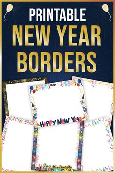 new year's card with the words, happy new year borders