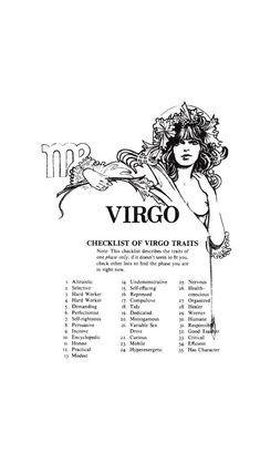 the cover art for virgo's album, which features an image of a woman with