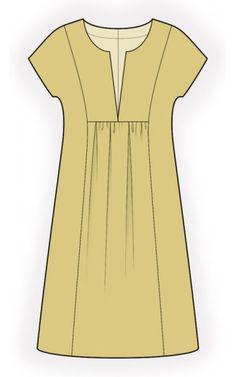 a women's yellow dress with short sleeves and an open front, on a white background