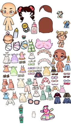 a bunch of different items that are in the shape of a baby's clothes