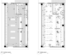 the floor plan for an apartment building with two floors and one room on each side