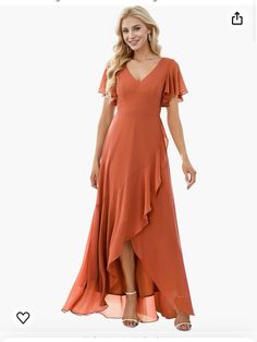 Burnt orange bridesmaids dress $61.99 Midi Wedding Guest Dress, Plus Size Wedding Guest, Plus Size Wedding Guest Dresses, Evening Dress Floor Length, Evening Dresses Plus Size, Beautiful Prom Dresses, Formal Dresses Short