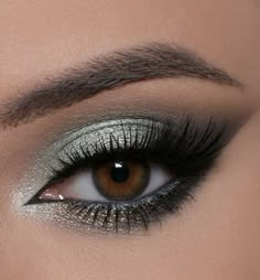 Glam Eye Makeup, Evening Eye Makeup, Shimmer Eye Makeup, Glitter Makeup Looks, Makeup Looks For Green Eyes, Magical Makeup, Makijaż Smokey Eye, O Love