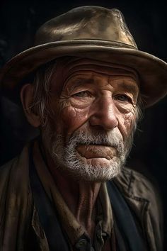 an old man wearing a brown hat and scarf with his eyes closed, looking at the camera