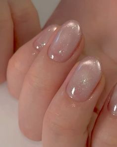 #aesthetic #aestheticnails #nails #naildesign #design #nailartdesigns #nailart # Blush Bridal Nails, Pearl Gel Nails, Simplistic Nails, Classy Gel Nails, Short Manicure, Subtle Nails, Simple Gel Nails, Pretty Gel Nails