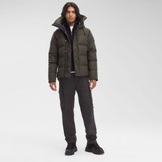 This version the MacMillan Parka is crafted in DynaLuxe Wool, a two-layer, windproof Italian wool. This hip-length parka couples great warmth with stylized features, including a quilt-through design and curved hemline. The MacMillan Parka provides protection for city living regardless of the weather. Canada Goose Macmillan, City Living, Military Green, Canada Goose, Hip Length, Parka, Top Brands, Great Deals, Wool