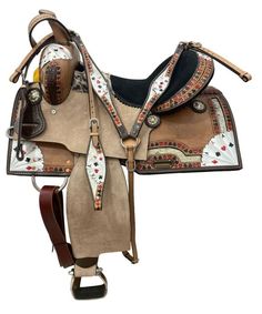 a horse saddle with the seat up