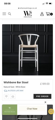 the wishbone bar stool is on sale for $ 1, 899 or more