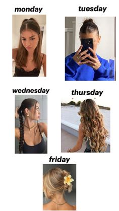 (NOT MY PHOTOS) Hairstyles Of The Week For School, Comfy School Hairstyles, Tuesday Hairstyles For School, Winter Hair Styles Medium, Hairstyles For Pajama Day At School