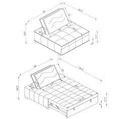 an image of a bed with its lid open and the mattress in it's box