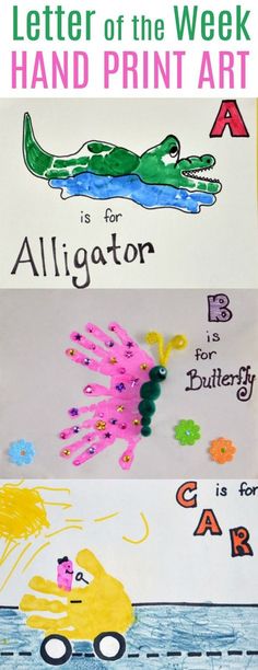 letter of the week hand print art for kids