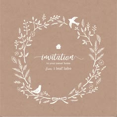 an illustration of a wreath with the words,'institution for your sweet home from 1 leaf tattoo '