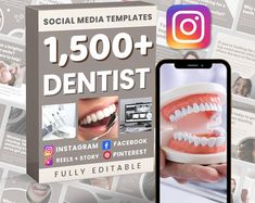 the instagram ad for social media is shown with an image of teeth on it