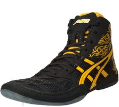 The sickest look of the wrestling season is ready for your order.Now in stock limited edition Split Second 9 wrestling shoes. Get them before they're gone.  $84.98  http://www.wrestlinggear.com/wrestling-shoes/asics/1755-split-second-9-limited-edition-tattoo-wrestling-shoes/ Yellow Tattoo, Black Tattoo, Tattoo Images, Black Tattoos, Shoes Black