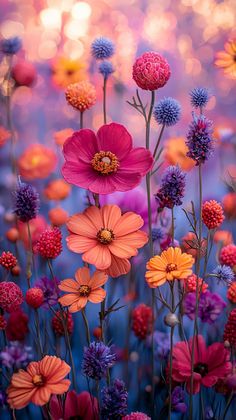 an image of colorful flowers in the field