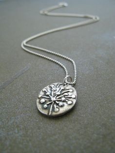 Wish Silver Dandelion Necklace Wish Necklace, Dandelion Necklace, The Dandelion, Metal Jewellery, Silver Clay, Sterling Silver Stacking Rings, Dandelion Flower, Mixed Metal Jewelry, Santa Clara