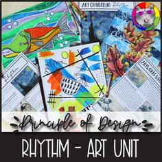 an art project with pictures and text that reads, the struggle of design rhythm - art unit