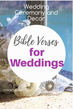 wedding ceremony and decor bible verses for weddings by the water with text overlay