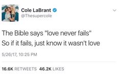 the bible says love never falls so if it falls, just know it was love