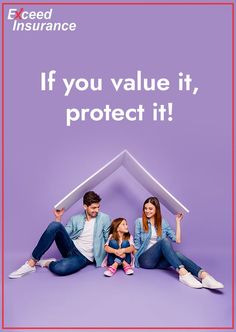 a man and woman sitting in front of a purple background with the words if you value it, protect it