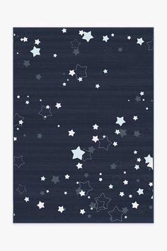 stars are flying in the sky on a dark blue background with white trimmings