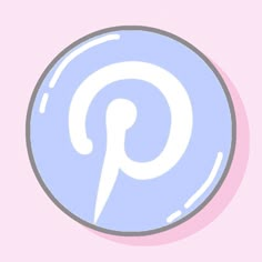 a blue and white pinwheel on a pink background with the letter p in the center