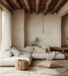 Serene Japandi living area with handcrafted elements and zen-like space Japandi Living Room, Japandi Living, Room Tips, A Living Room, Ceiling, Living Room, Furniture, White, Home Decor