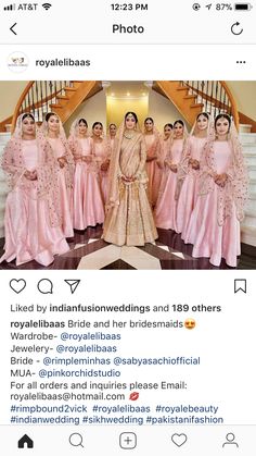 the bride and her bridal party are posing for a photo on instagrams