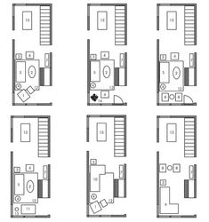 the floor plan for an apartment with four bedroom and two bathroom areas, including one living room