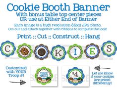 the cookie booth banner is shown with instructions for how to use it