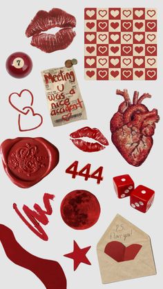 various valentine's day stickers and magnets