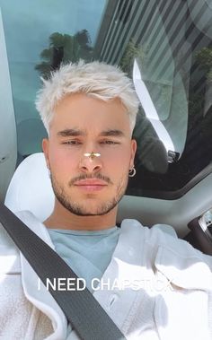 Mens Blonde Hairstyles Short, Short Silver Hair Men, Men White Hair Hairstyles, Men White Hair, Icy Blonde Hair Men, Platinum Blonde Hair Men Curly, Platinum White Hair Men, Platinum Hair Men, Men Bleached Hair Short