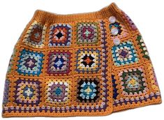 Mini Skirt Crochet, Granny Square Skirt, Square Skirt, Skirt Crochet, Womens Skirts, Wrap Mini Skirt, Crochet Skirt, Granny Square, Boho Style