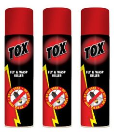 three cans of fire extinguishers with the words tox on them