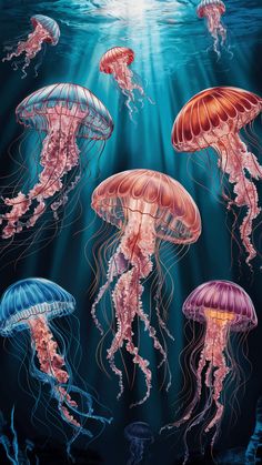 an image of jellyfish in the water