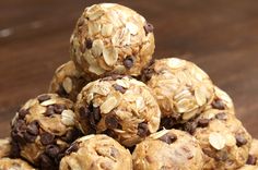 a pile of oatmeal chocolate chip energy bites