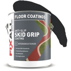 a can of floor coatings with the lid open and an interior - exterior paint in it