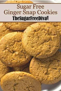 sugar free ginger snap cookies on a plate