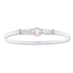 This lovely sterling silver bracelet for her is highlighted by pretty etched details and accents of 14K rose gold. The bracelet secures with a hook and eye clasp. Bracelet For Her, Gold Stock, Jewelry Advice, Classy Jewelry, Hook And Eye, Bracelet Sterling Silver, A Hook, Rose Gold Metal, Jewelry Outfit