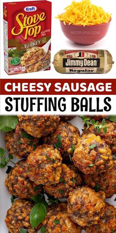 cheesy sausage stuffing balls are the perfect appetizer for any party or gathering