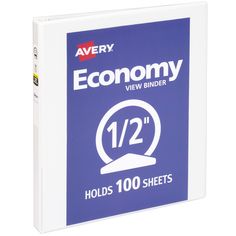 avery economy economy view binder, 11 - 1 / 2 x 11 - 1 / 2, white, 100 sheets