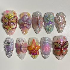 Butterfly Orchid, Tooth Gems, Hippie Nails, Tooth Gem, Nails Only, Gem Nails