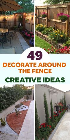 the front yard and back yard are decorated with flowers, plants, and patio furniture