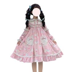 PRICES MAY VARY. Japanese Kawaii Trendy Clothes Womens Vintage Cosplay Costumes Goth Lolita Fashion Teen Girls Anime Cartoon Printed Fancy Short Maiden Dress Junior Peter Pan Collar Lace Ruffled Casual Ball Gowns . Color : Pastel Pink / Blue This Japan Lolita Babydoll Dress Is Made of Polyester Fabric , Soft and Comfort To Wear In Spring 2024 Fall, Soft and Comfy To The Touch , Cute Outfit Look S : Bust 33.07"(84cm), Shoulder 14.17"(36cm) , Sleeve 24.41"(62cm) , Length 36.22"(92cm) ; M : Bust 34.64"(88cm), Shoulder 14.56"(37cm) , Sleeve 24.41"(62cm) , Length 36.61"(93cm) ; L : Bust 37.00"(94cm), Shoulder 14.96"(38cm) , Sleeve 24.41"(62cm) , Length 37.00"(94cm) Princess Dresses with Doll Collar / Sailor Neck and Decorated with Ruffle Around and Long Rabbit Ears At The Back , The Bodice with Cute Anime Bunny, Teenager Dress, Maiden Dress, Pink Doll Dress, Kawaii Party, Outfits To Draw, Pink And Blue Dress, Gothic Kawaii, Kawaii Princess